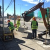 Instalación asientos de hormigón