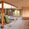 Patio central en otra etapa de construcción.